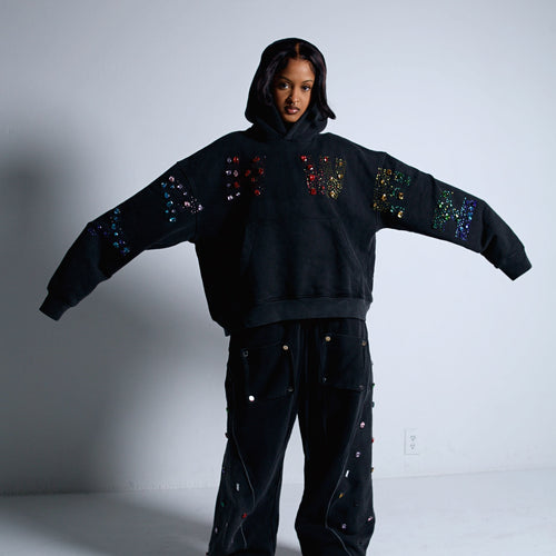 “YAHWEH” - Multi-Colored Gemstone Hoodie