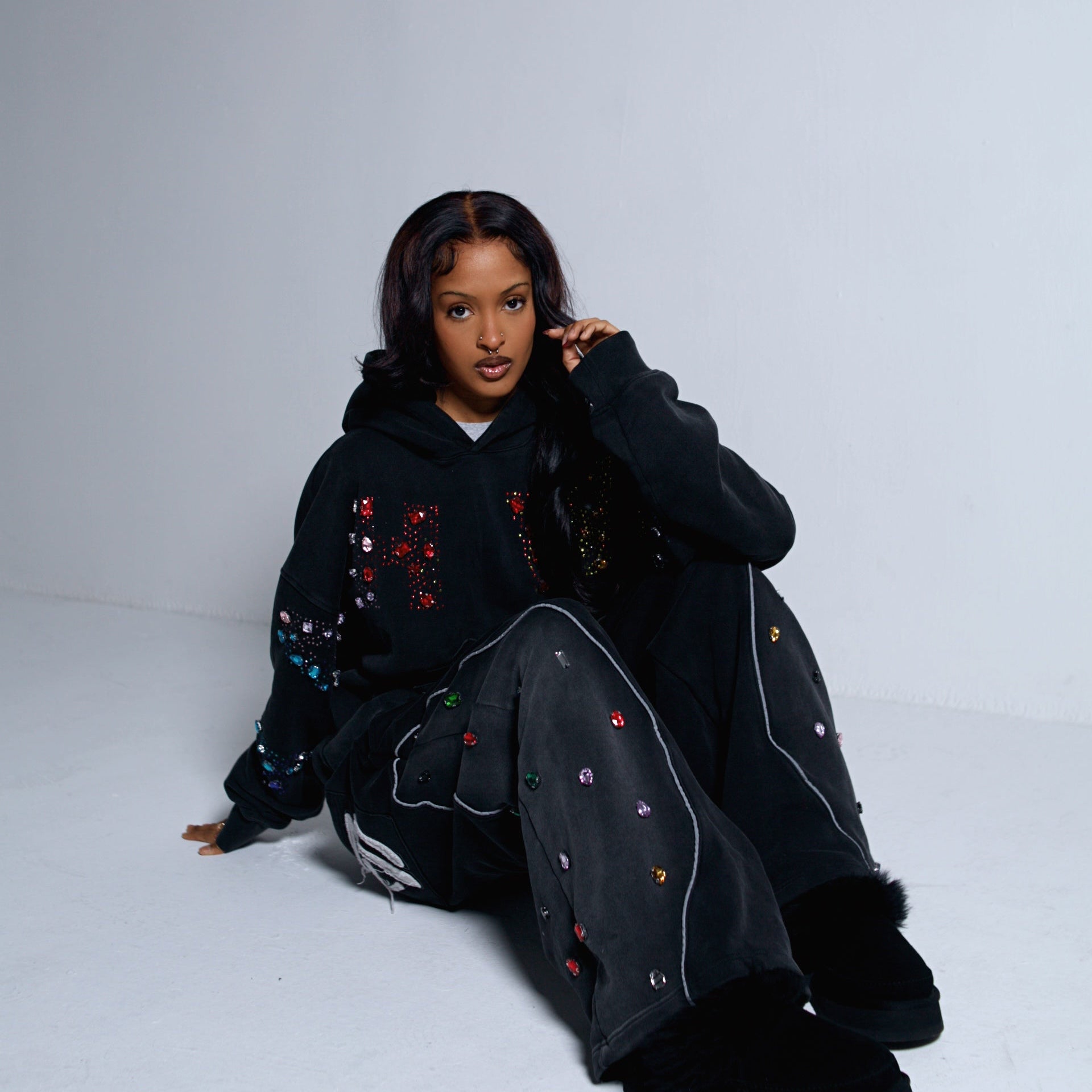 “YAHWEH” - Multi-Colored Gemstone Hoodie