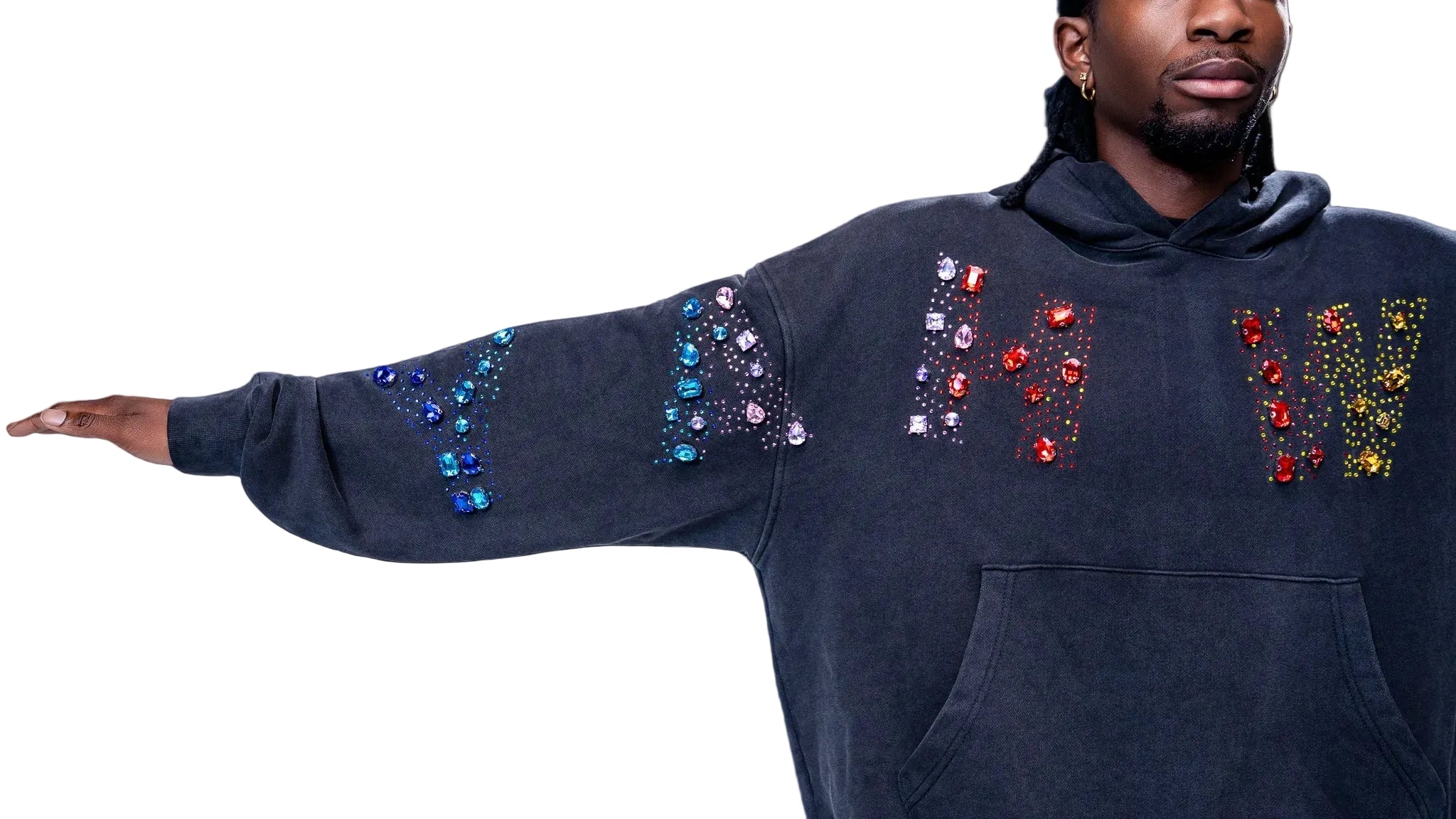 “YAHWEH” - Multi-Colored Gemstone Hoodie