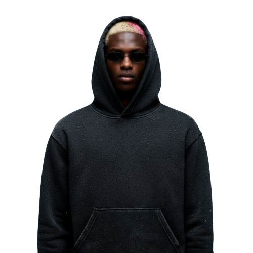 Please Don't Judge Me - Black Rhinestone Hoodie