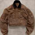 Sanctified Ashes - Distressed Cross Work Jacket